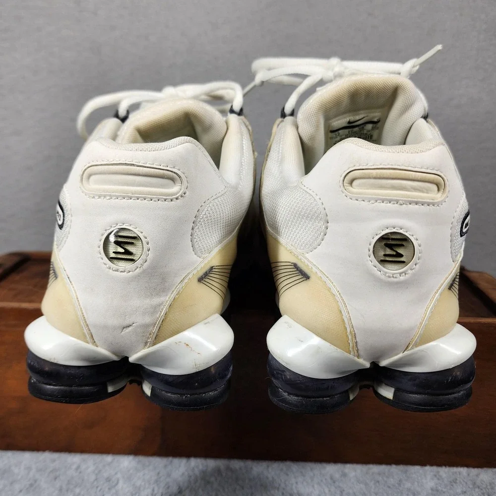 Nike Shox Shoes Mens‎ Size 12 White Mesh Running Athletic Sneakers 407155-101